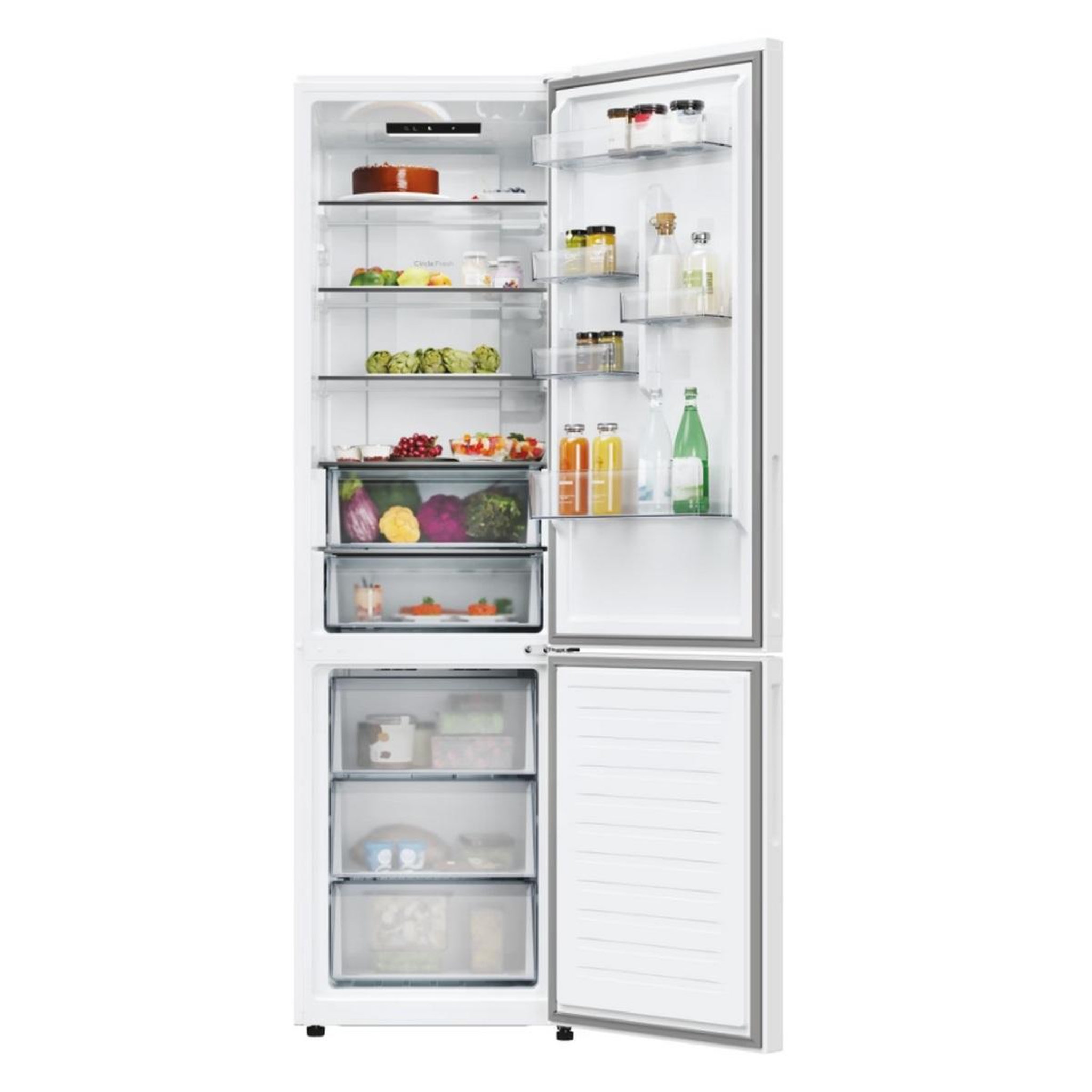 Voir la diapositive 3 : Candy Réfrigérateur combiné 60cm 409l no frost blanc - ecn2cqtew206
