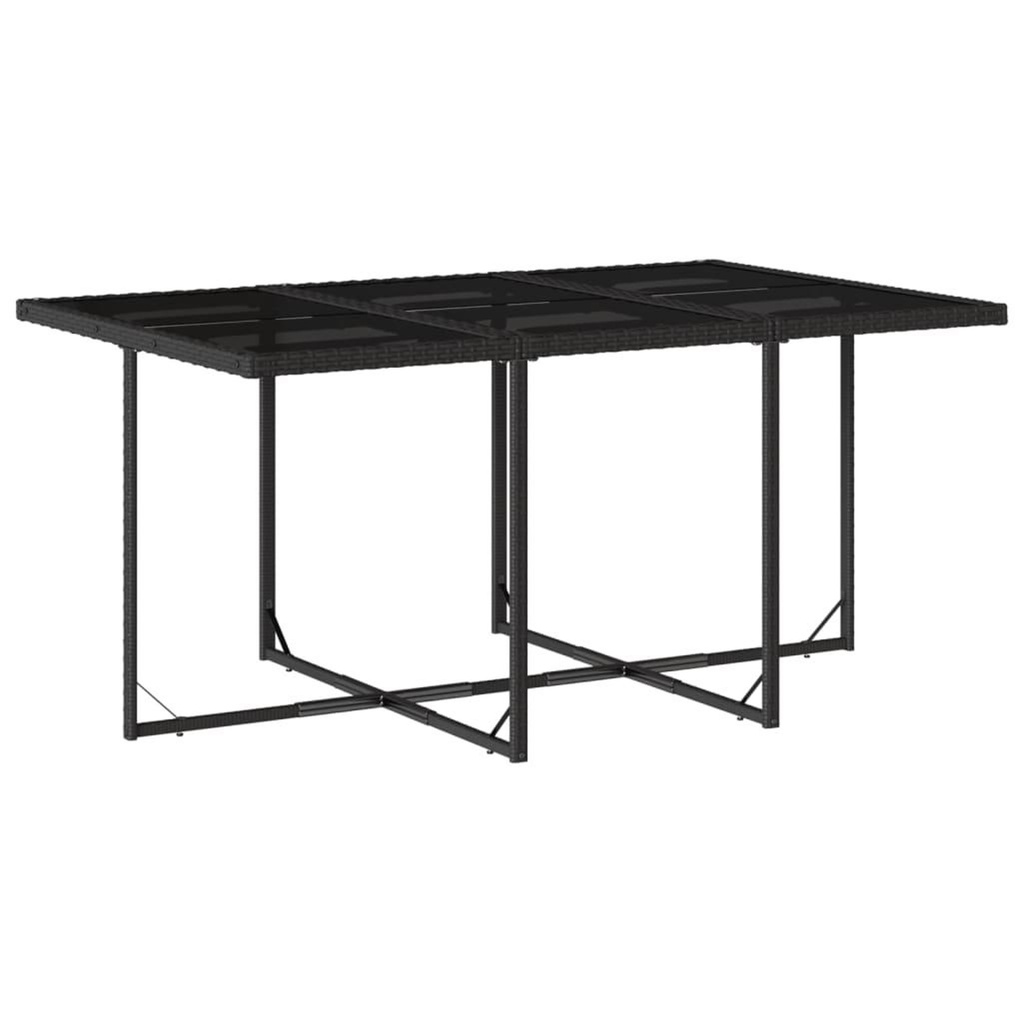 Voir la diapositive 4 : VIDAXL Ensemble a manger de jardin coussins 7pcs Noir Resine tressee