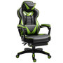 Voir la diapositive 1 : VINSETTO Vinsetto Fauteuil de bureau gamer style baquet racing - pivotant, inclinable - coussin lombaire, tétière, repose-pieds inclus - revêtement synthétique vert noir