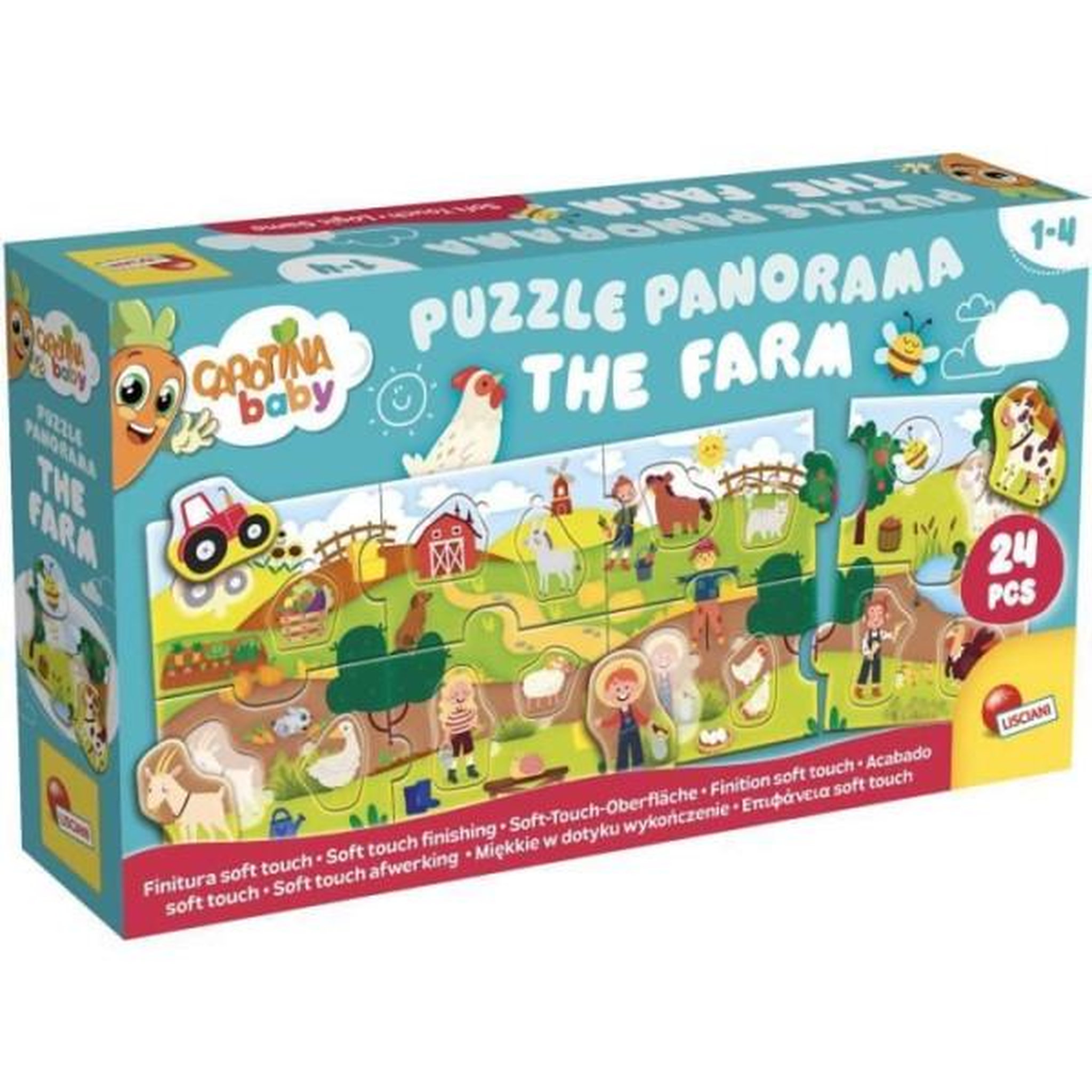 LISCIANI GIOCHI La Ferme - Puzzle panoramique - CAROTINA BABY - Développement de la logique, Motricité fine
