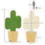 Voir la diapositive 3 : PAWHUT Lot de 2 griffoirs grattoirs murals design cactus dim. 30L x 60H cm jute naturelle écru verte aspect bois clair