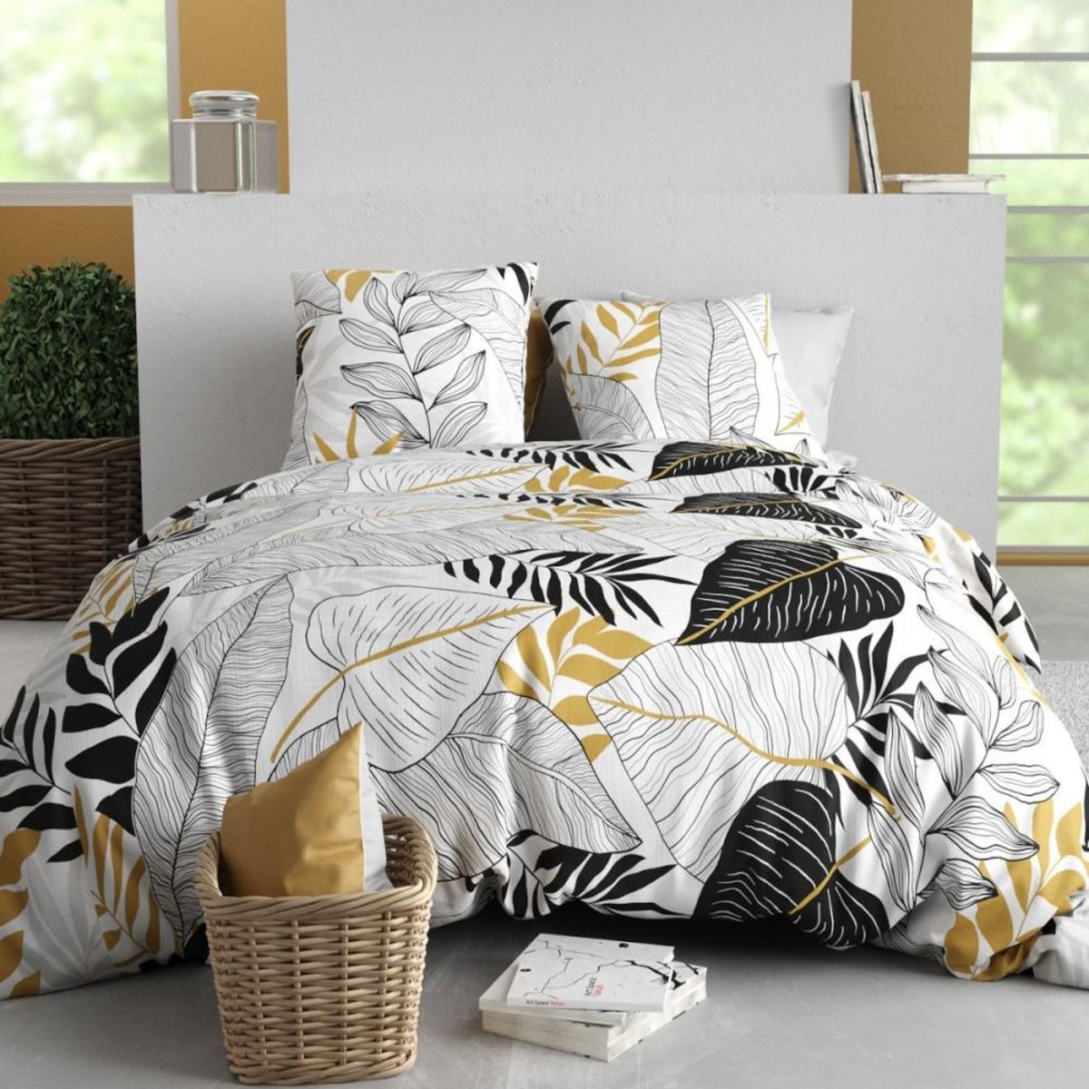 ATELIER DU COTON Housse de couette 260x240 MOANA + 2 taies coton 57 fils