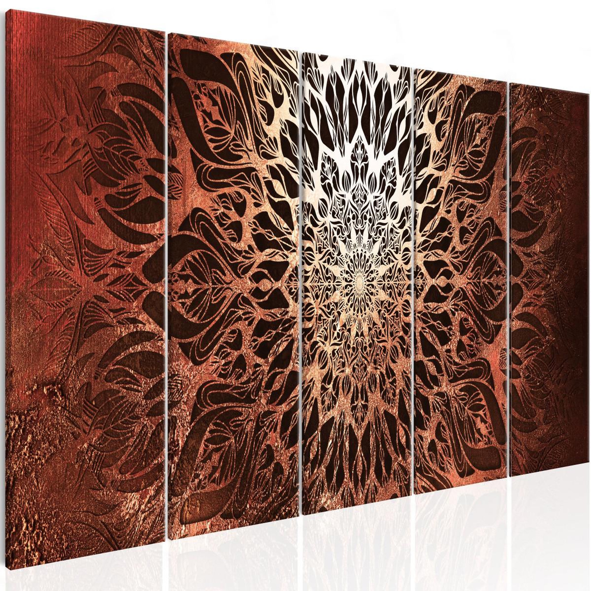 Paris Prix Tableau imprimé 5 panneaux  hypnosis orange narrow. Coloris disponibles : Multicolore