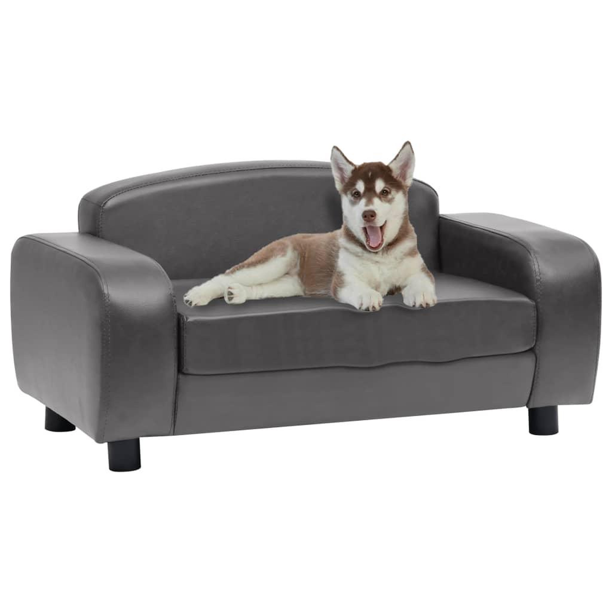 Voir la diapositive 1 : VIDAXL Canape pour chien Gris 80x50x40 cm Similicuir