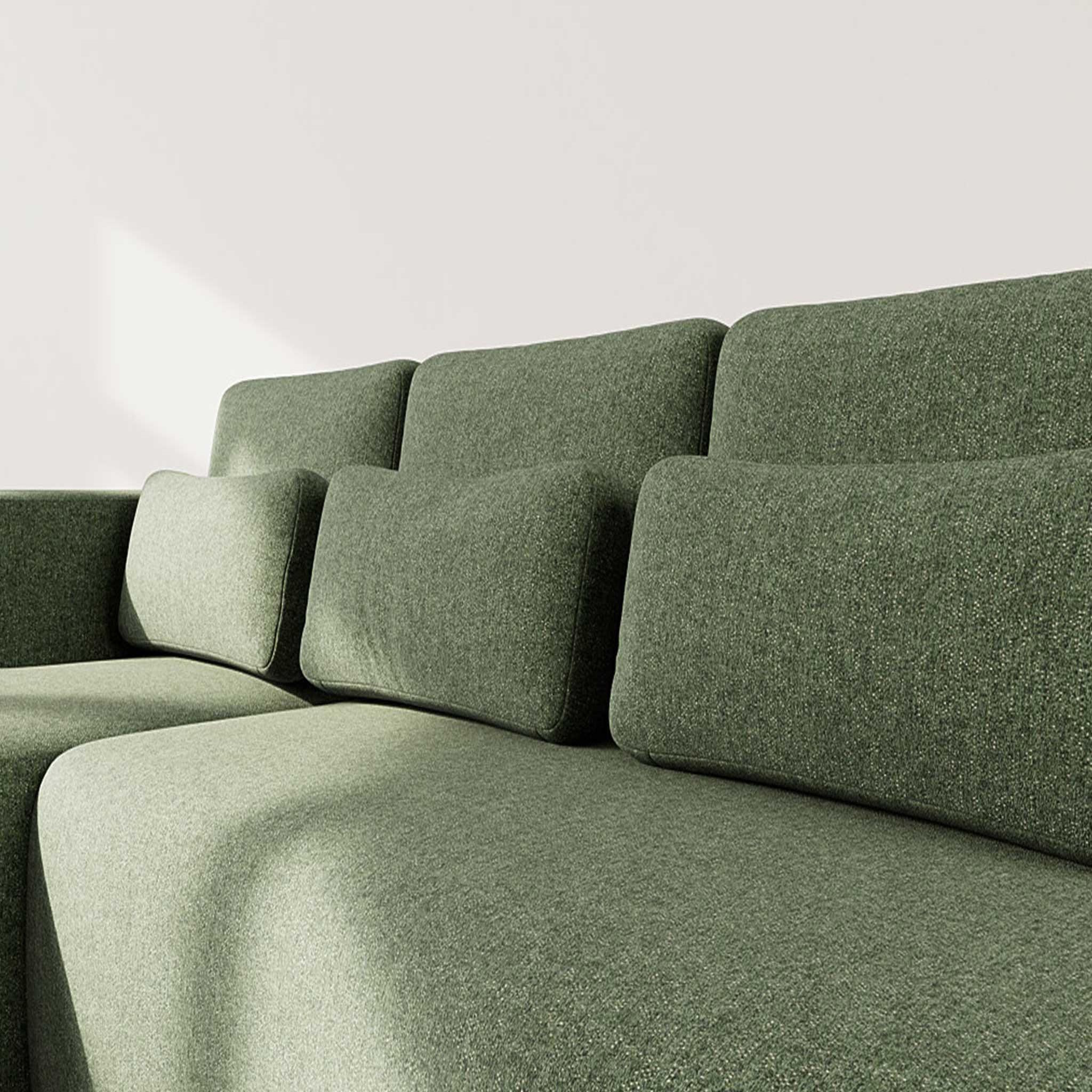 Voir la diapositive 4 : BEST MOBILIER Mahina - canapé d'angle gauche 4 places convertible avec coffre en tissu texturé