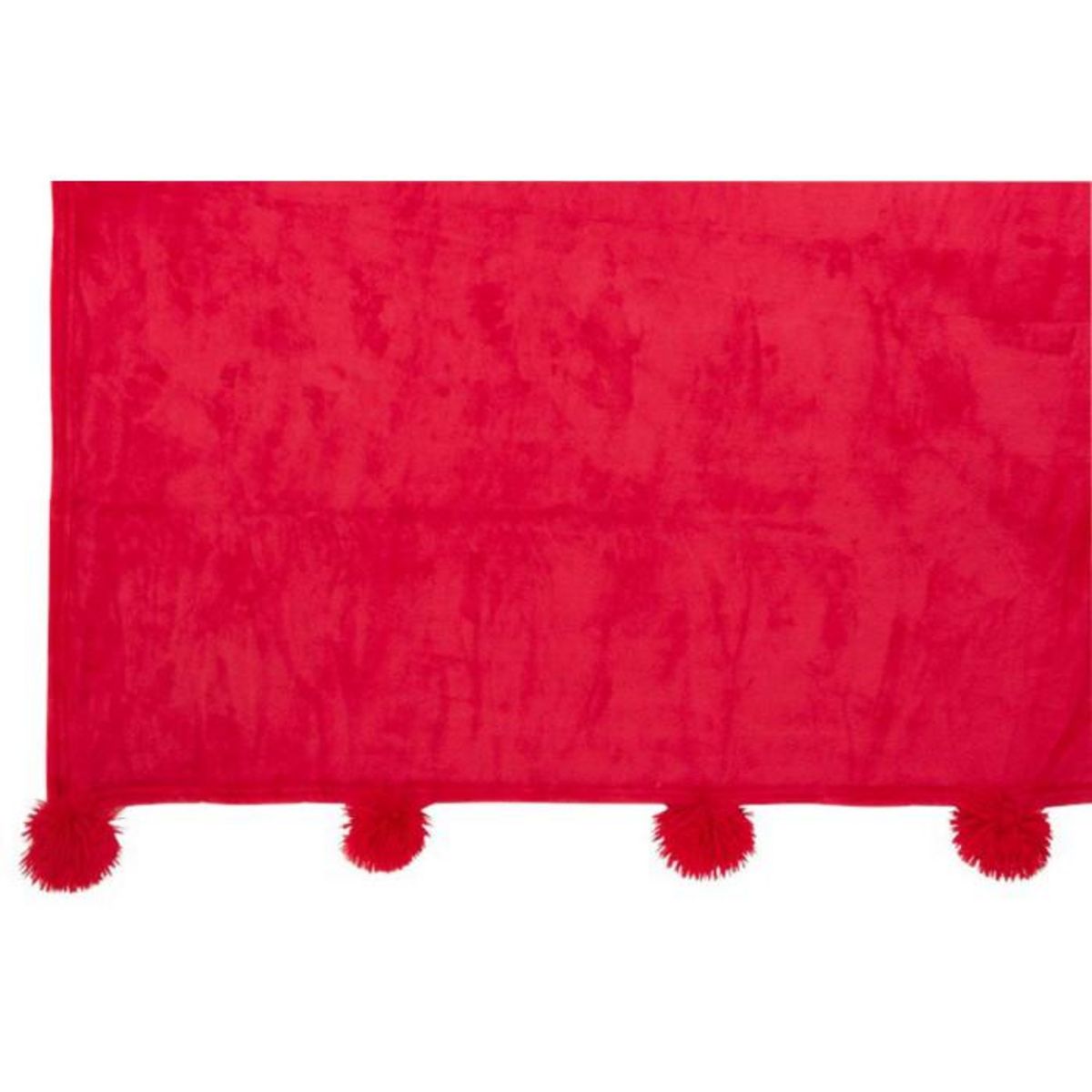 Paris Prix Plaid Déco à Pompons  Polyes  130x170cm Fuschia