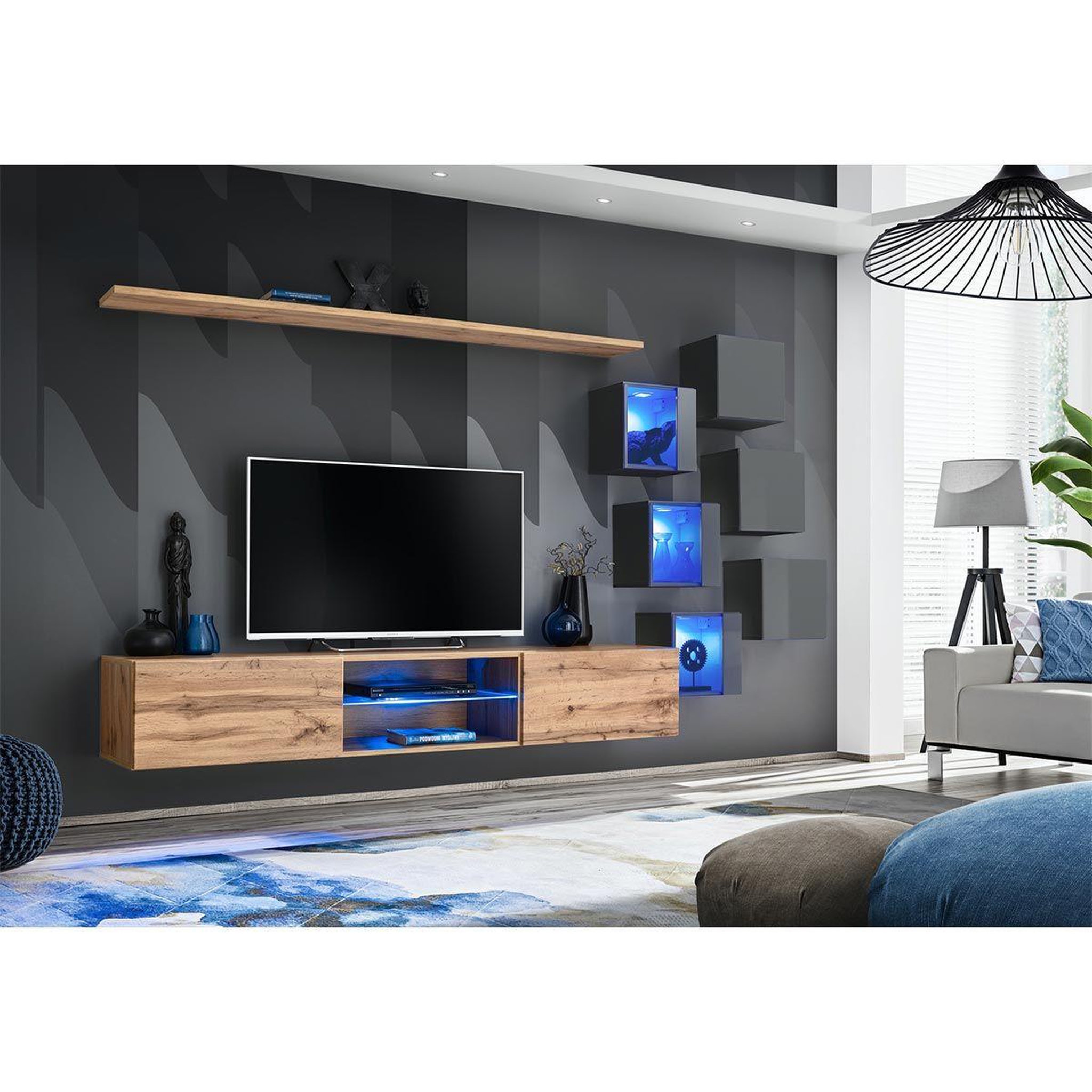 Voir la diapositive 2 : Paris Prix Ensemble meuble tv  switch xxi  260cm naturel & gris