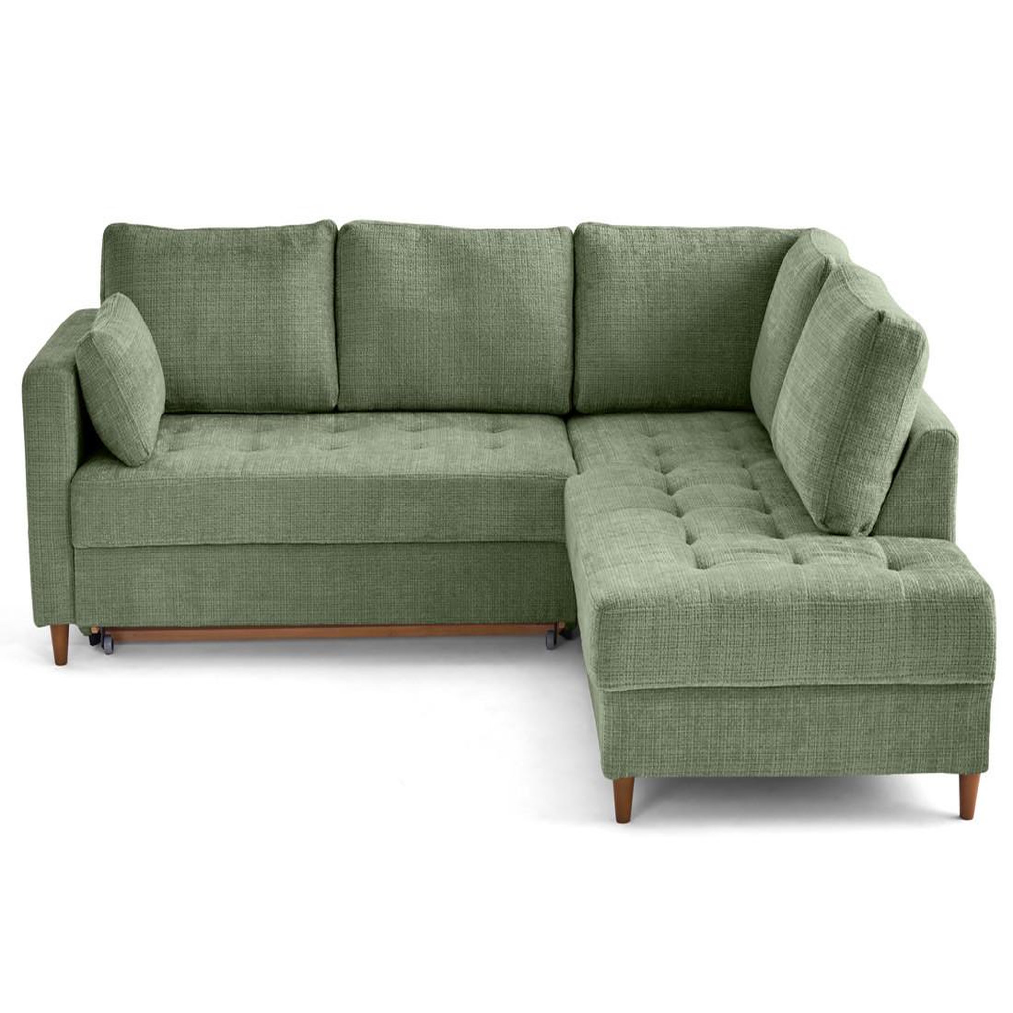 Voir la diapositive 1 : LISA DESIGN Anna - canapé d'angle droit 5 places convertible en velours texturé