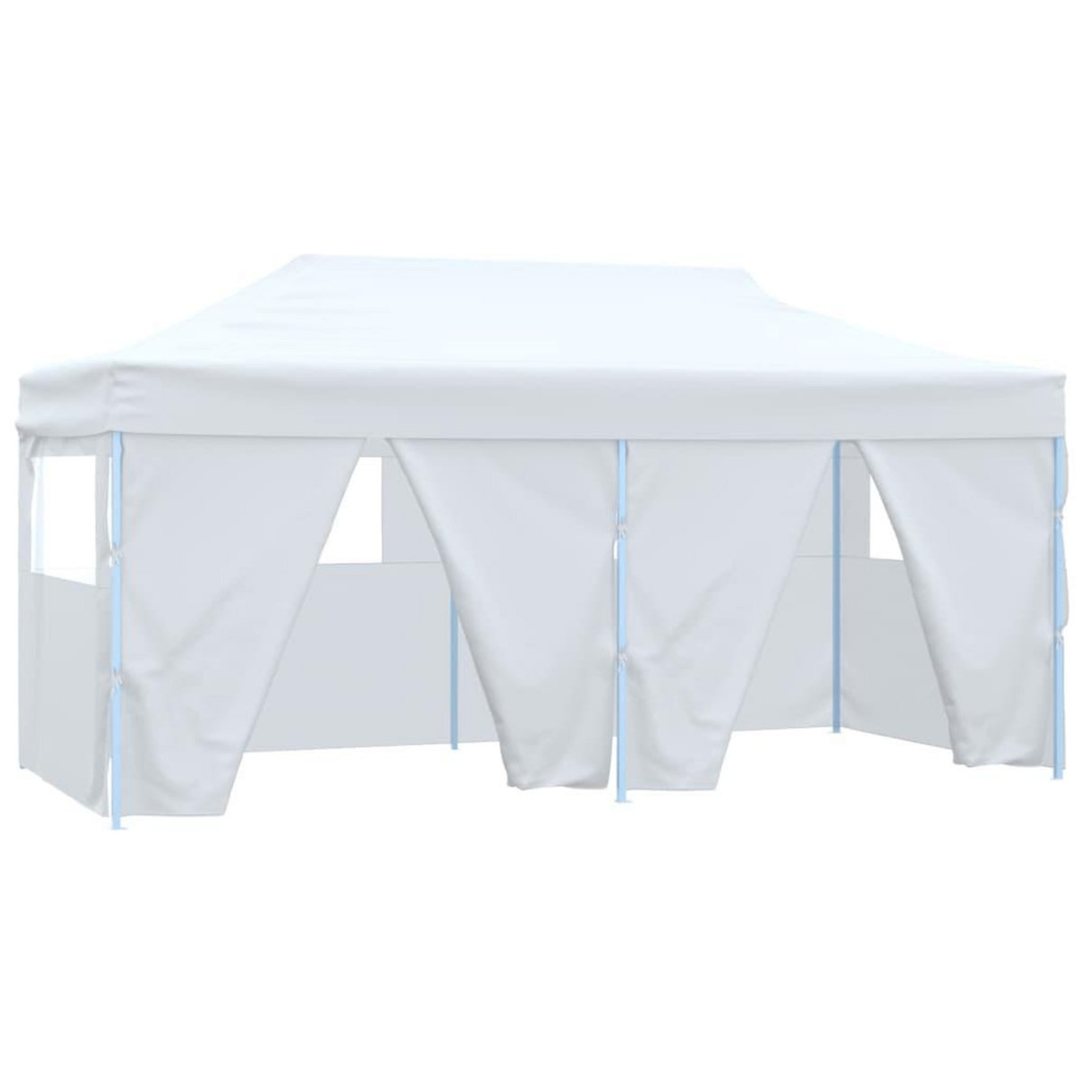 VIDAXL Tente de reception pliable avec 4 parois 3x6 m Acier Blanc
