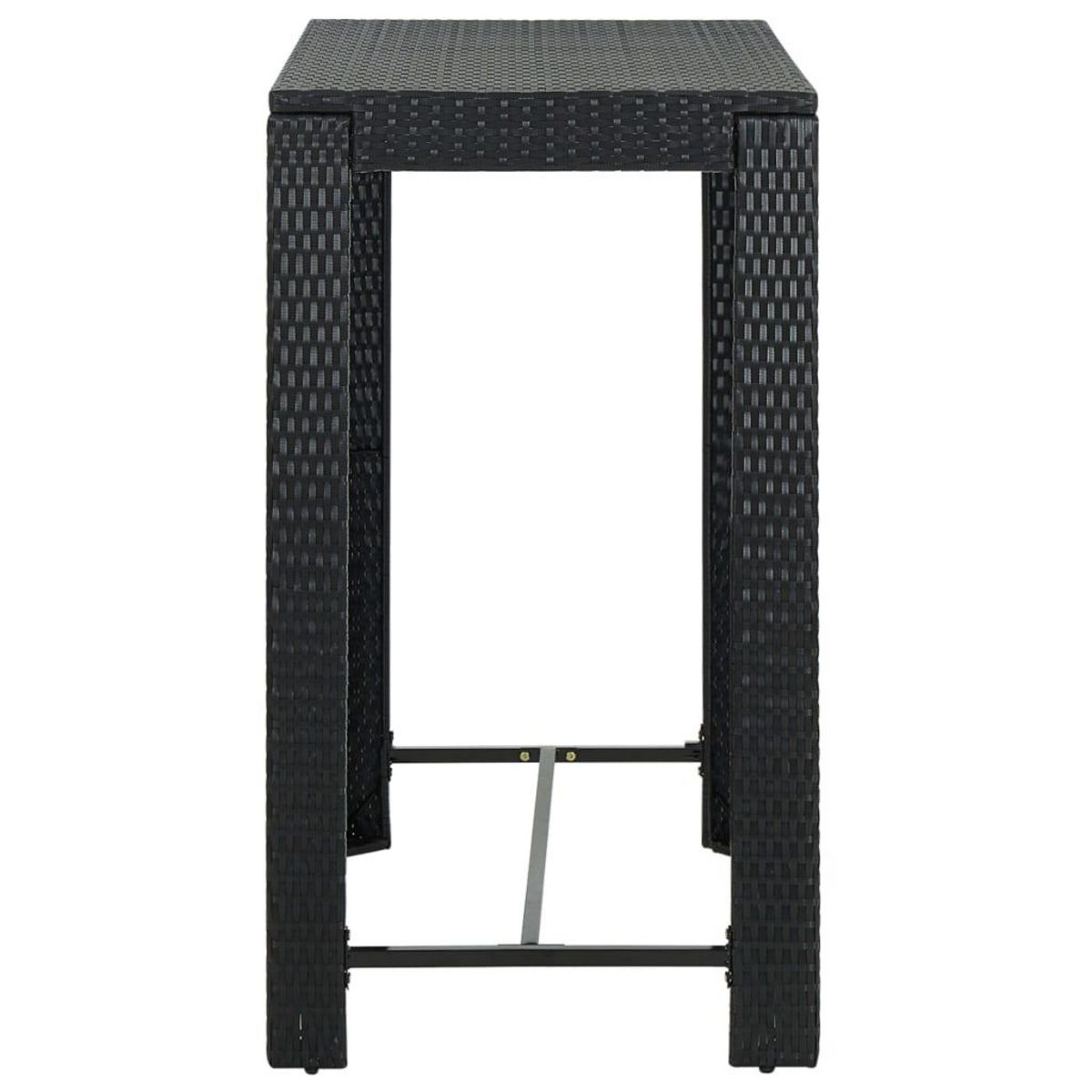 VIDAXL Table de bar de jardin Noir 100x60,5x110,5 cm Resine tressee