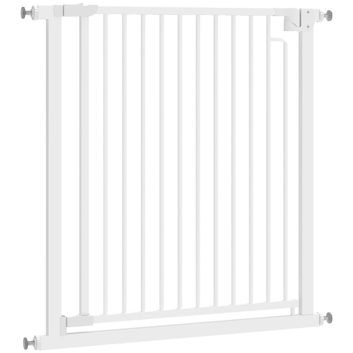 PAWHUT Barrière de sécurité chien largeur réglable 76-80 cm acier blanc