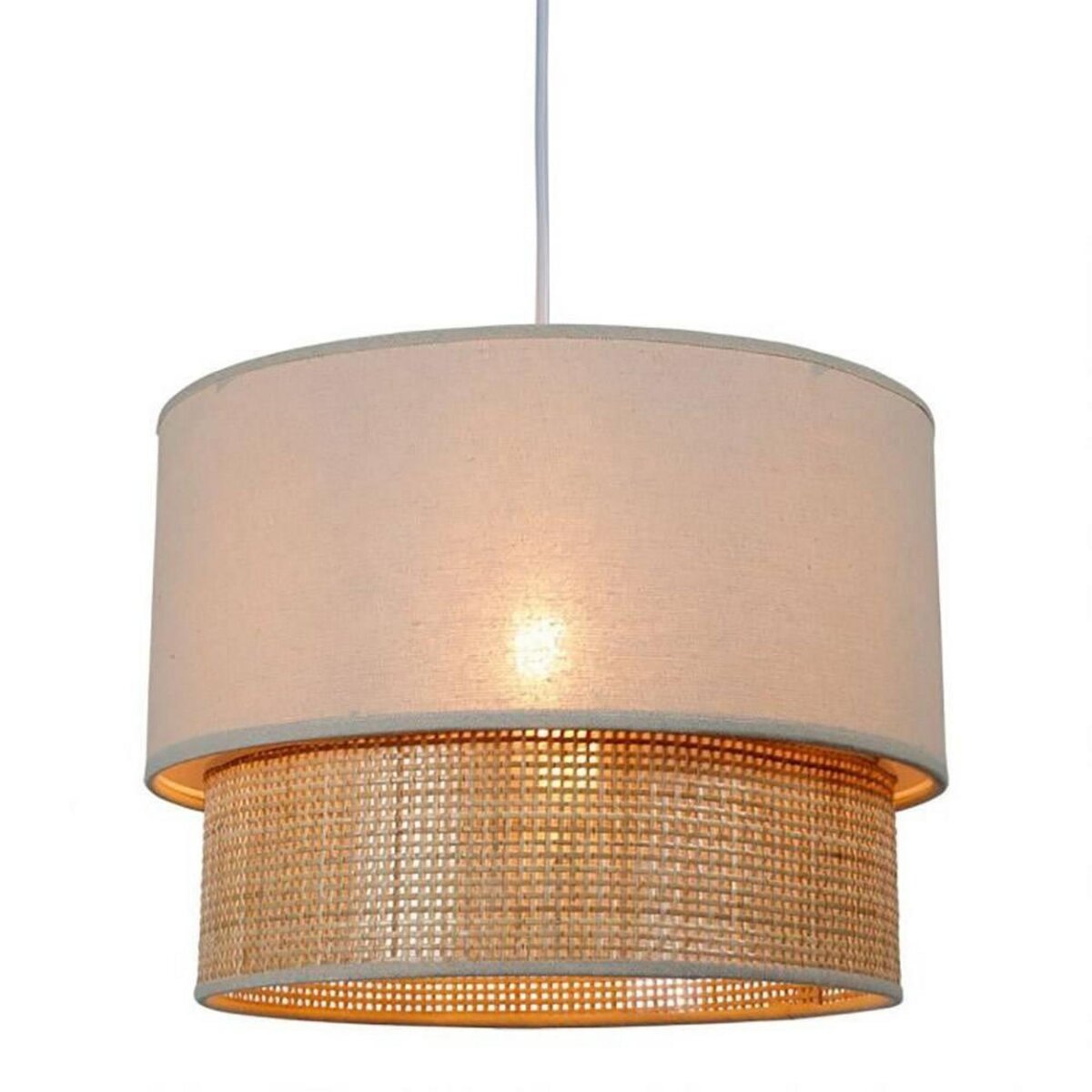 OSTARIA Suspension gigogne rotin beige D35