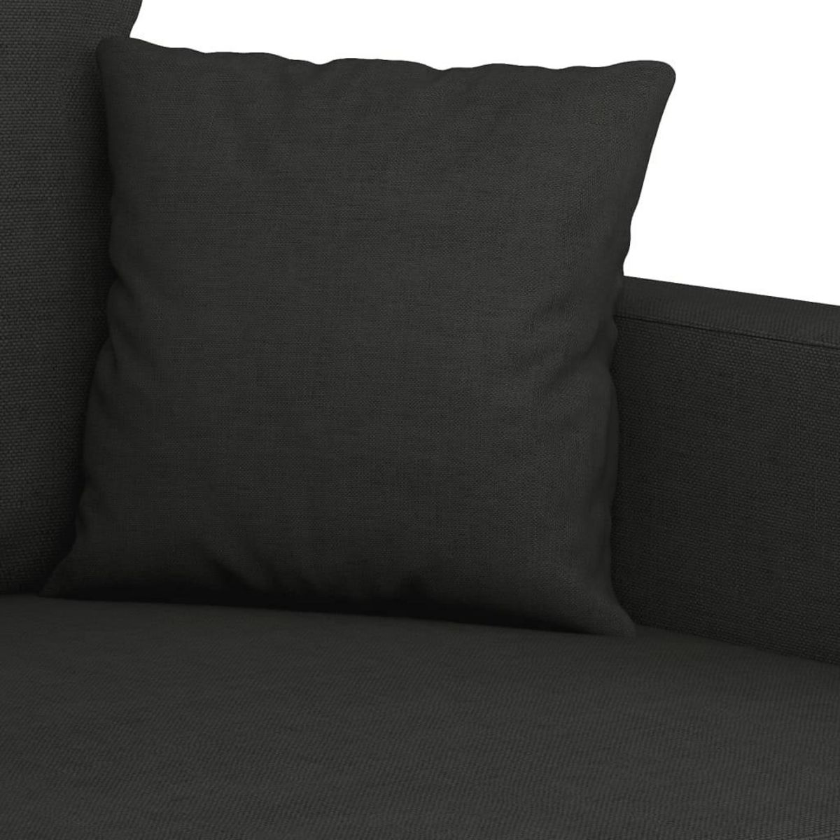 VIDAXL Ensemble de canapes 2 pcs avec coussins Noir Tissu