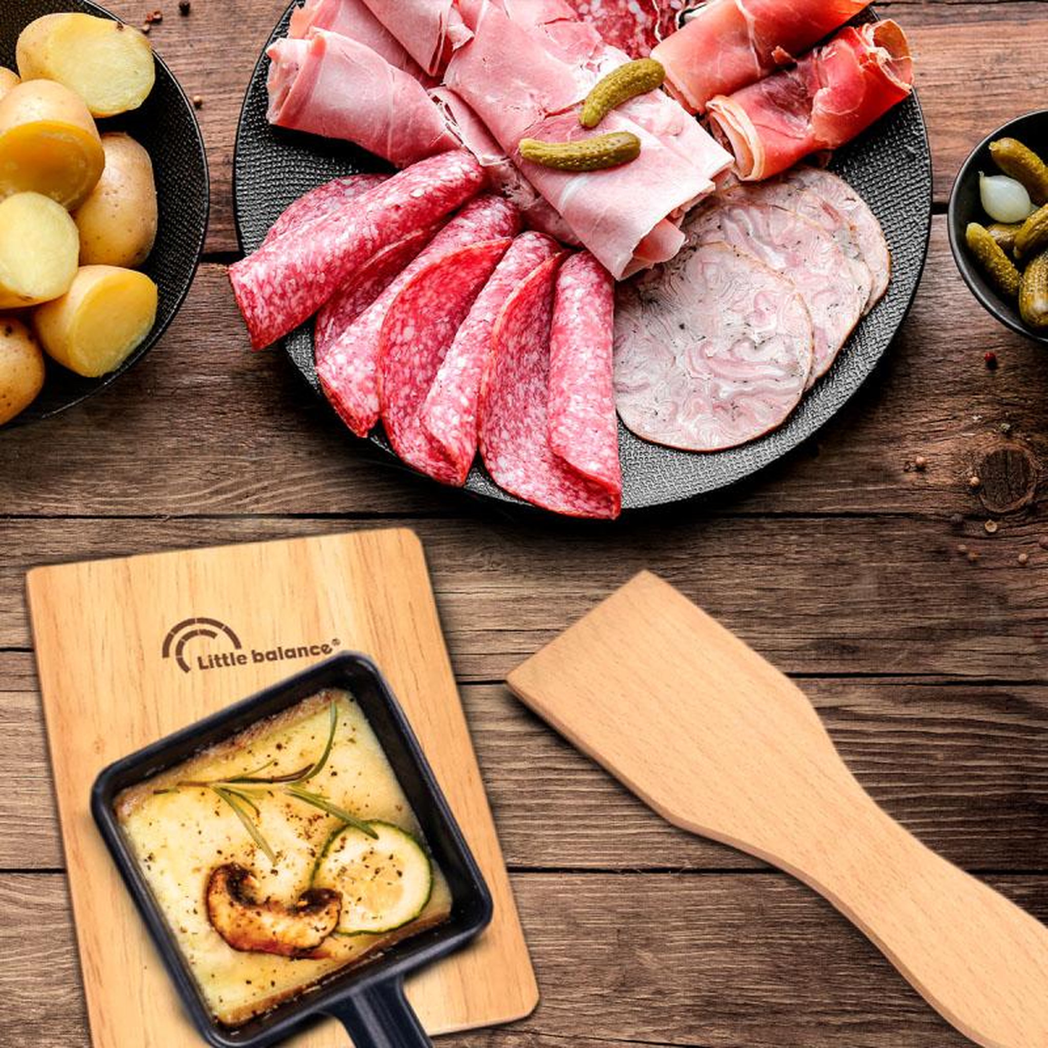 Voir la diapositive 2 : LITTLE BALANCE Set 4 spatules + 4 planchettes bois - 8503