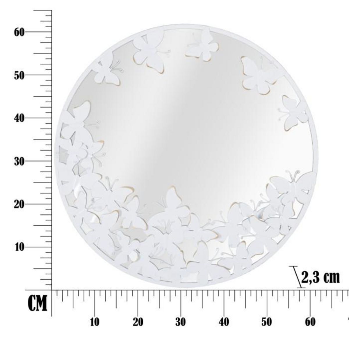 Paris Prix Miroir Mural Design  Butterfly  62cm Blanc