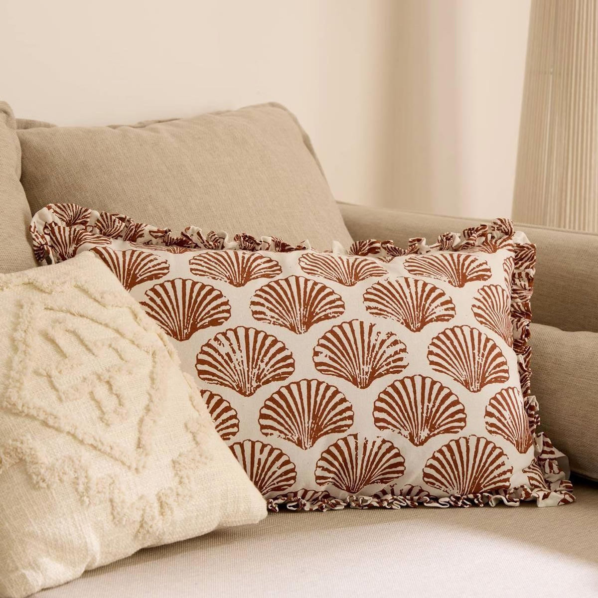 ATMOSPHERA Coussin Déco  Océania  38x58cm Terracotta