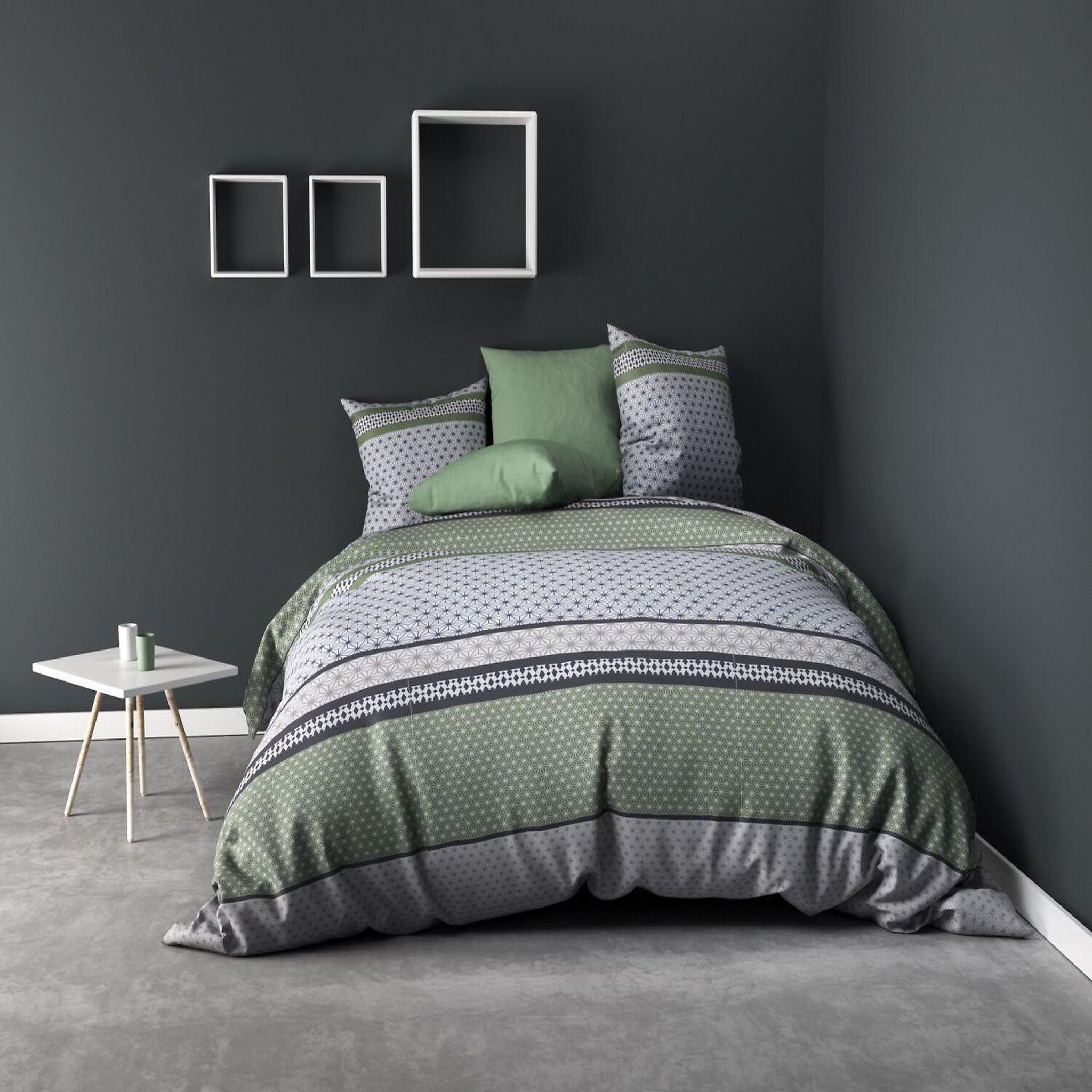 Les Ateliers du Linge Parure housse de couette vaxo. Coloris disponibles : Vert