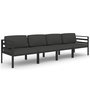 Voir la diapositive 2 : VIDAXL Salon de jardin 4 pcs avec coussins Aluminium Anthracite
