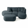 Voir la diapositive 1 : LISA DESIGN Santorini - canapé modulable d'angle droit + pouf - 5 places - en tissu texturé
