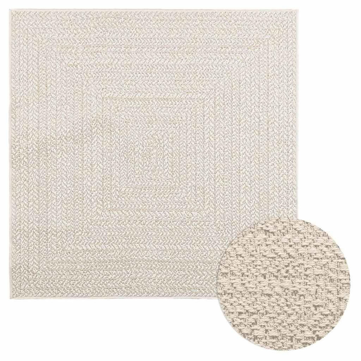 VIDAXL Tapis ZIZUR creme 120x120 cm aspect de jute interieur exterieur