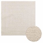 VIDAXL Tapis ZIZUR creme 120x120 cm aspect de jute interieur exterieur