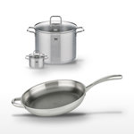 ELO Lot Poêle 32cm Elo Relief Evolution et 2 Faitouts 26/12cm