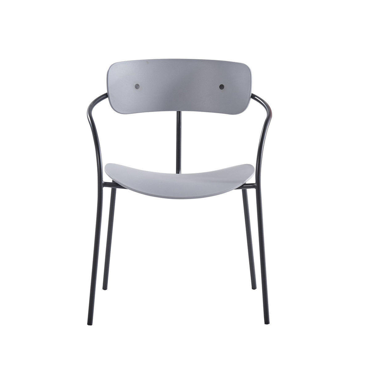 CONCEPT USINE Lot de 2 chaises design gris clair ALEXIA