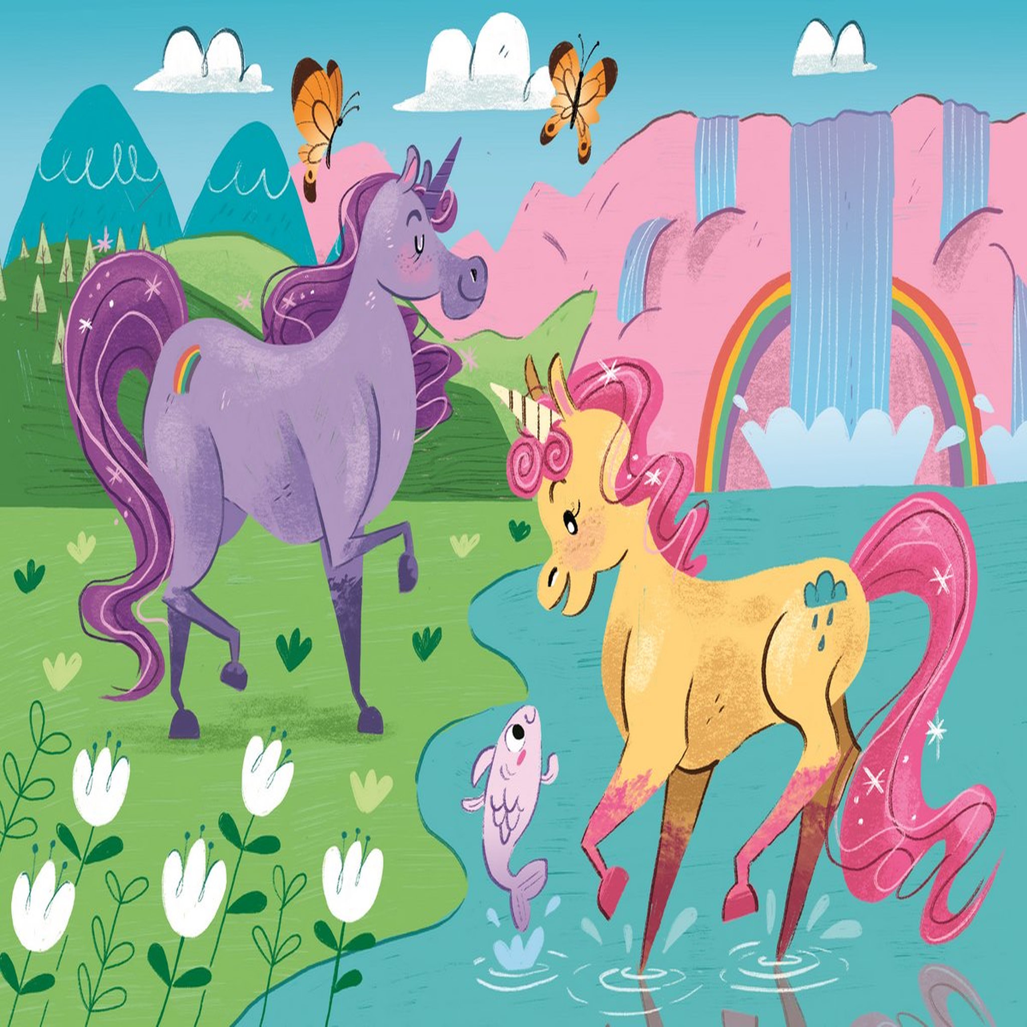 Voir la diapositive 3 : CLEMENTONI Puzzle super color - Licornes - 2x20 pièces