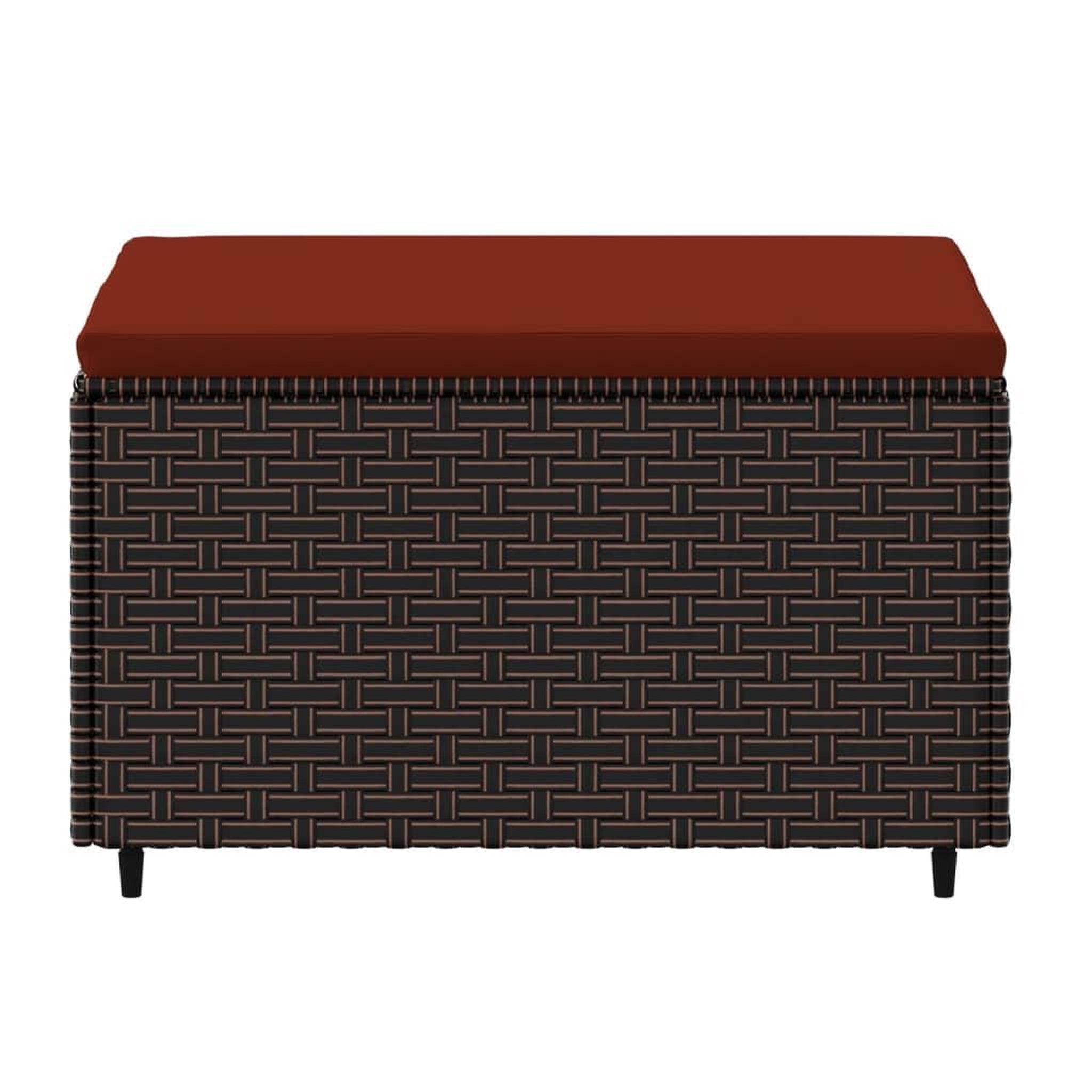 Voir la diapositive 5 : VIDAXL Repose-pieds de jardin coussins lot de 2 marron resine tressee