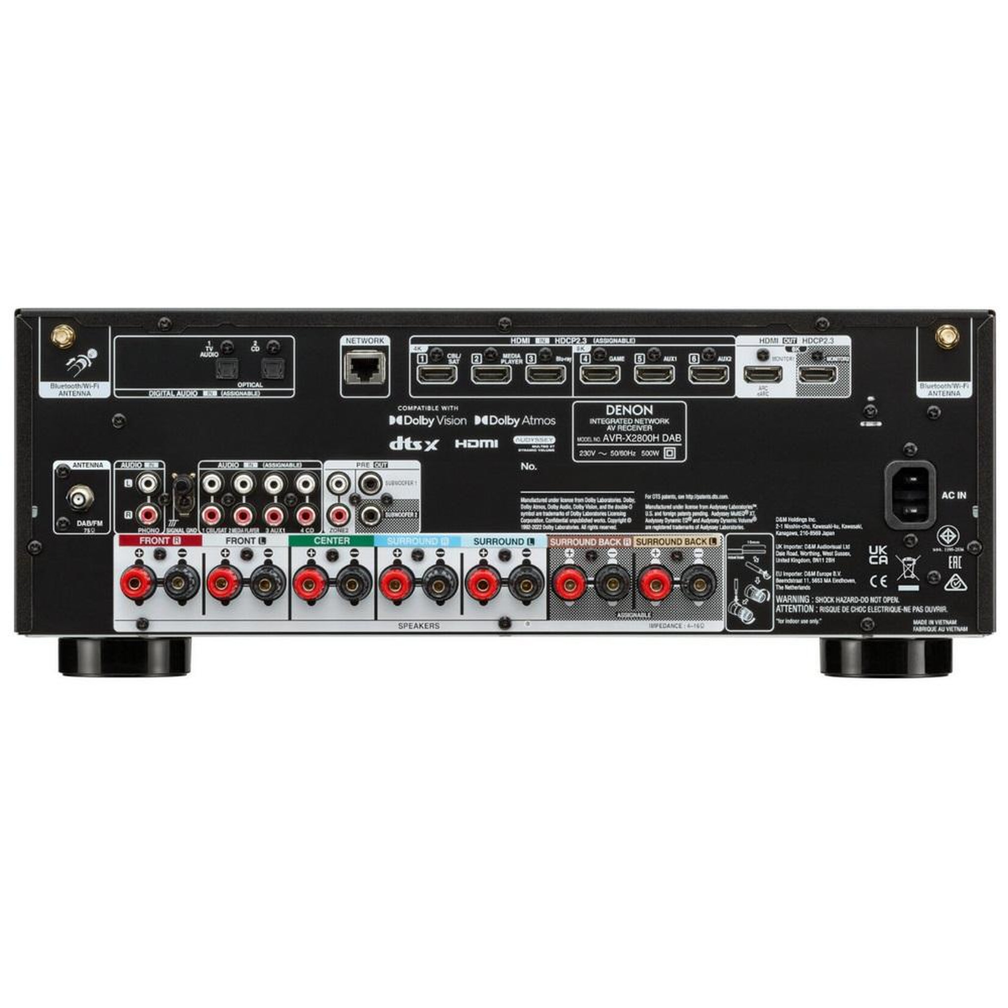 Voir la diapositive 2 : Denon Amplificateur 8k ultra hd 7x185w noir - avrx2800hdabbke2