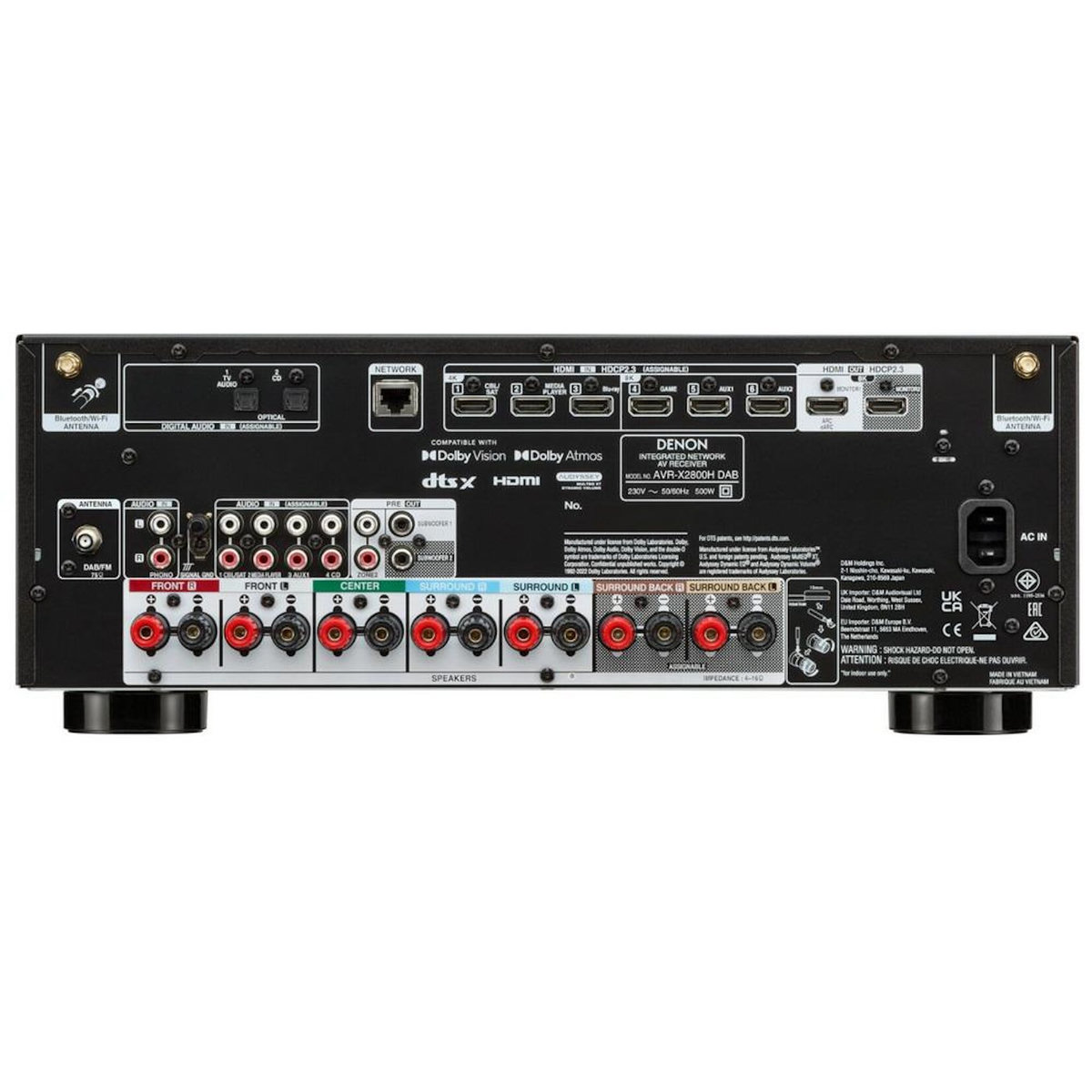 Denon Amplificateur 8k ultra hd 7x185w noir - AVRX2800HDABBKE2