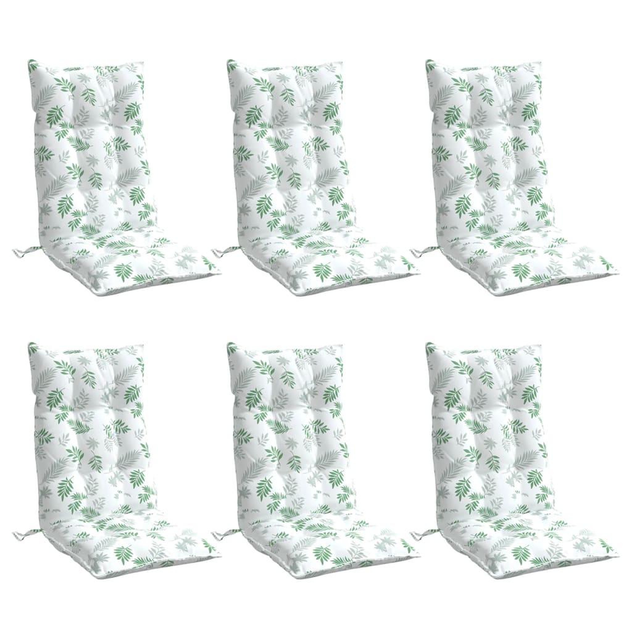 Voir la diapositive 3 : VIDAXL Coussins de chaise a dossier haut lot de 6 modele de feuille