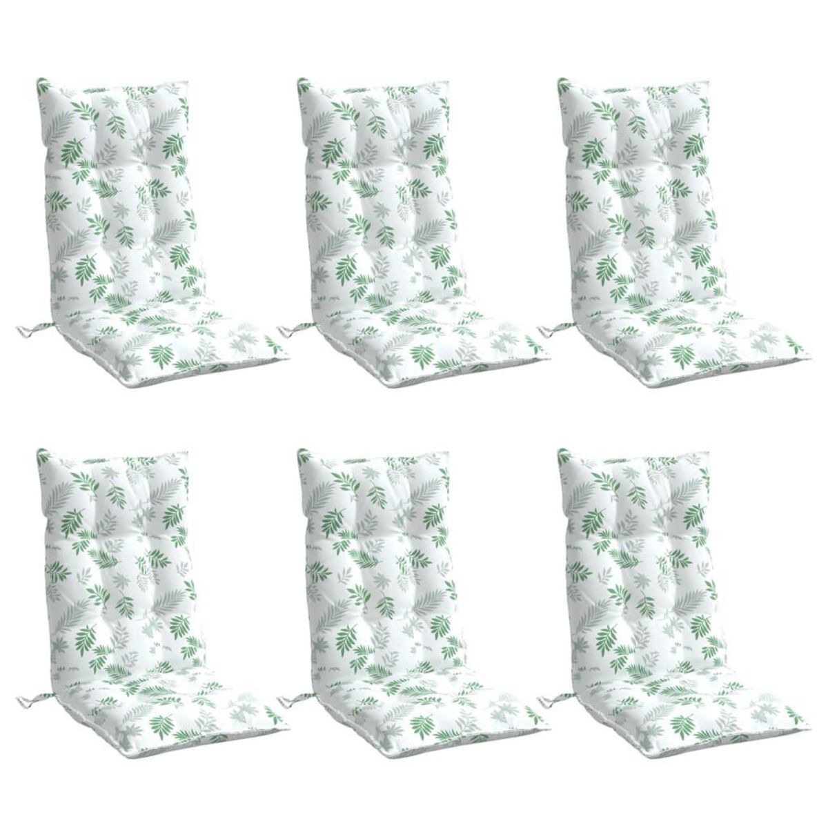 VIDAXL Coussins de chaise a dossier haut lot de 6 modele de feuille