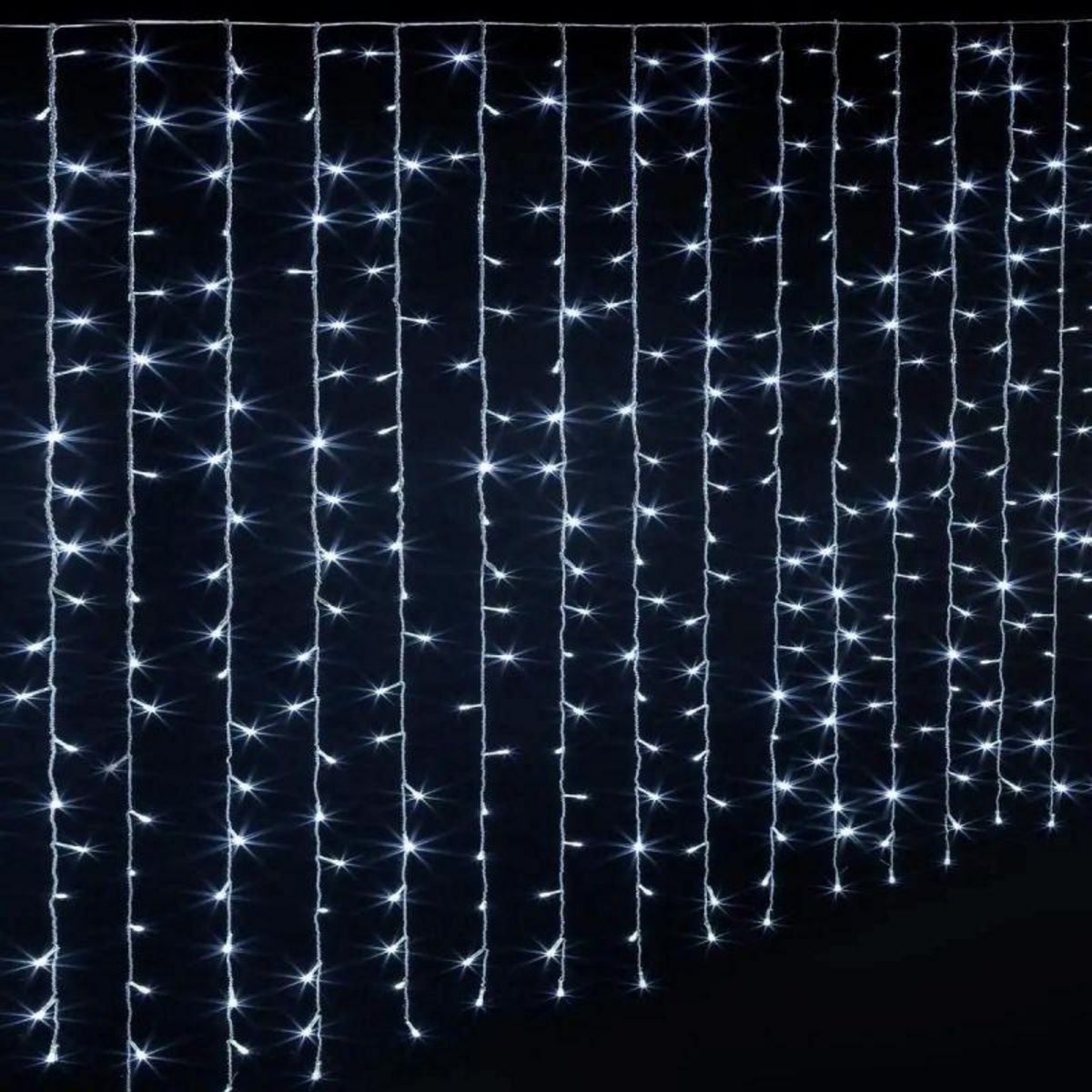 Paris Prix Rideau Lumineux Led  40 Tombées  4m Blanc Froid