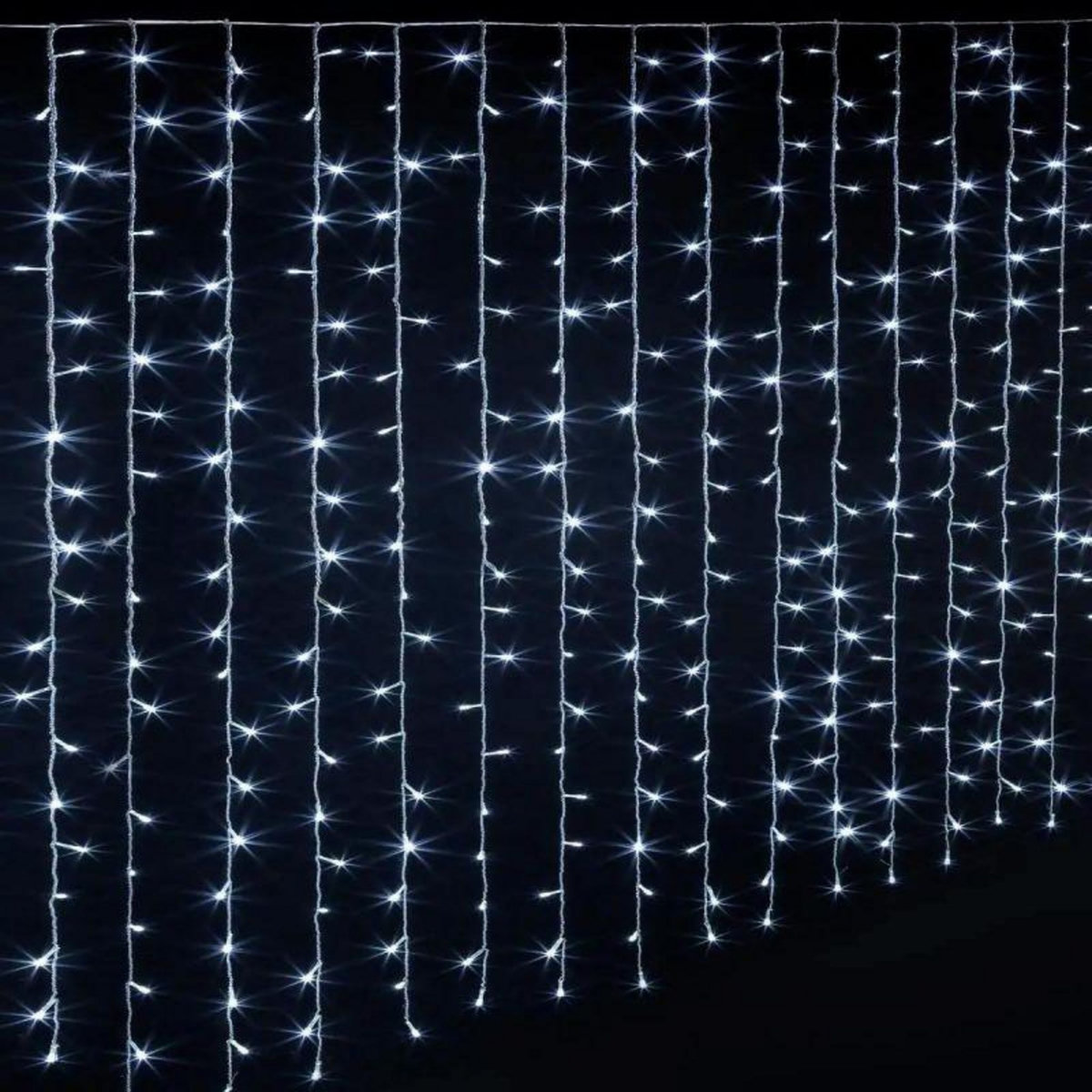 Paris Prix Rideau Lumineux Led  40 Tombées  4m Blanc Froid