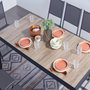 Voir la diapositive 5 : CONCEPT USINE Ensemble table aluminium effet bois et 10 chaises LAGOS