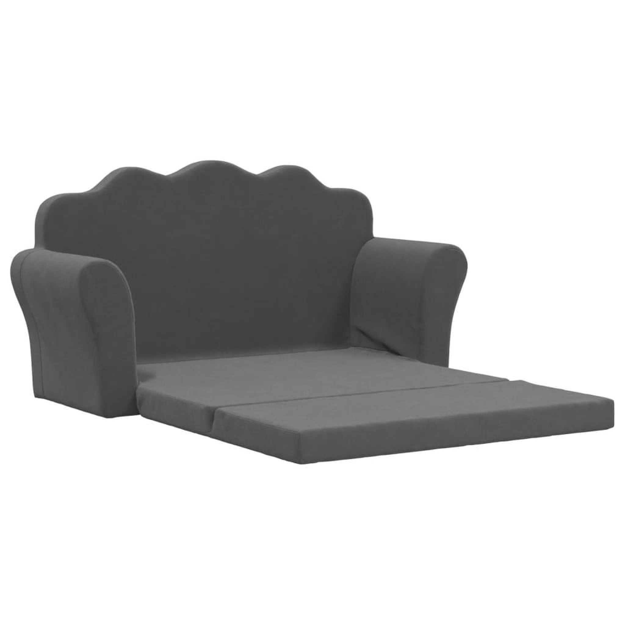 Voir la diapositive 4 : VIDAXL Canape-lit pour enfants 2 places anthracite peluche douce