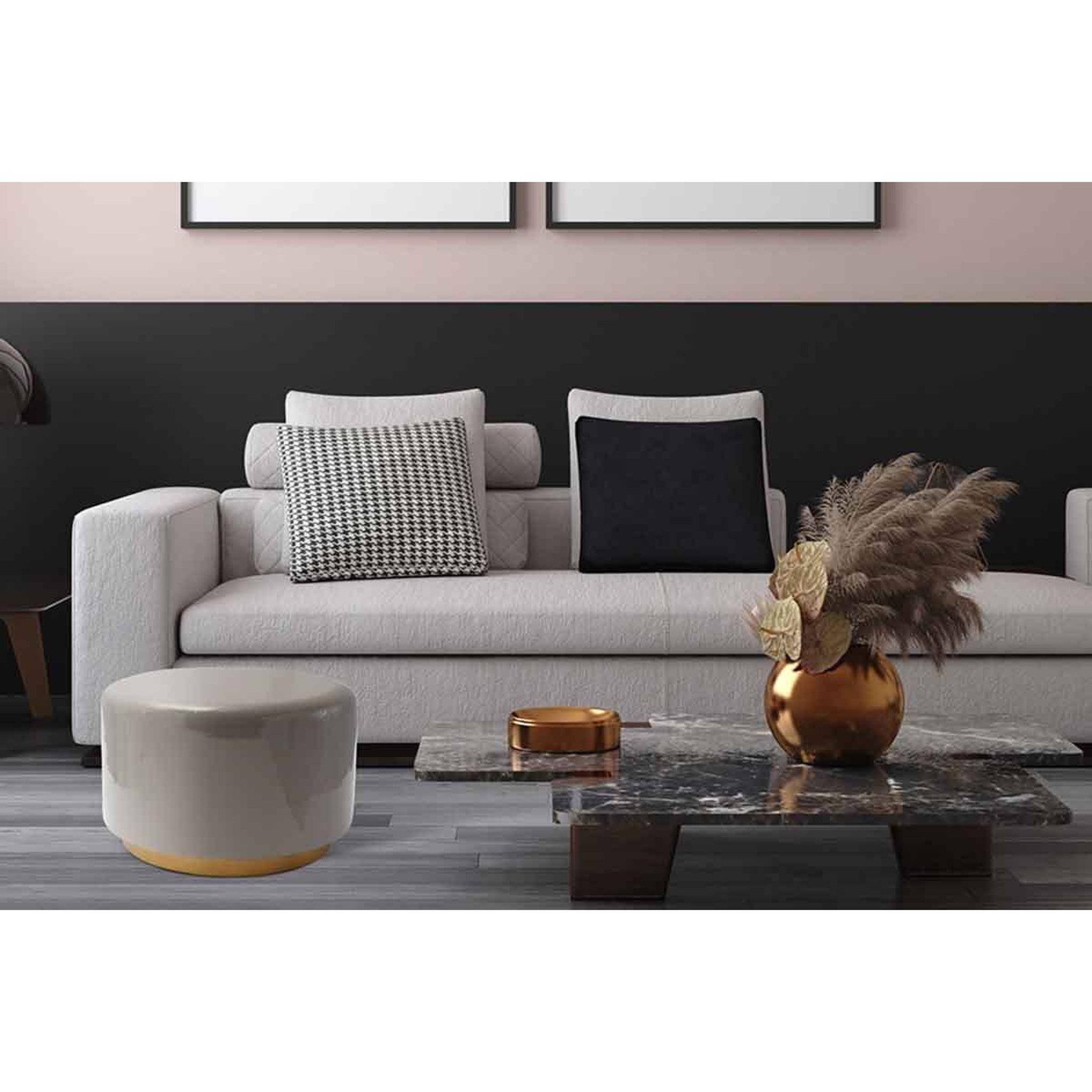 Voir la diapositive 4 : Paris Prix Tabouret Rond Design  Artisse  51cm Gris