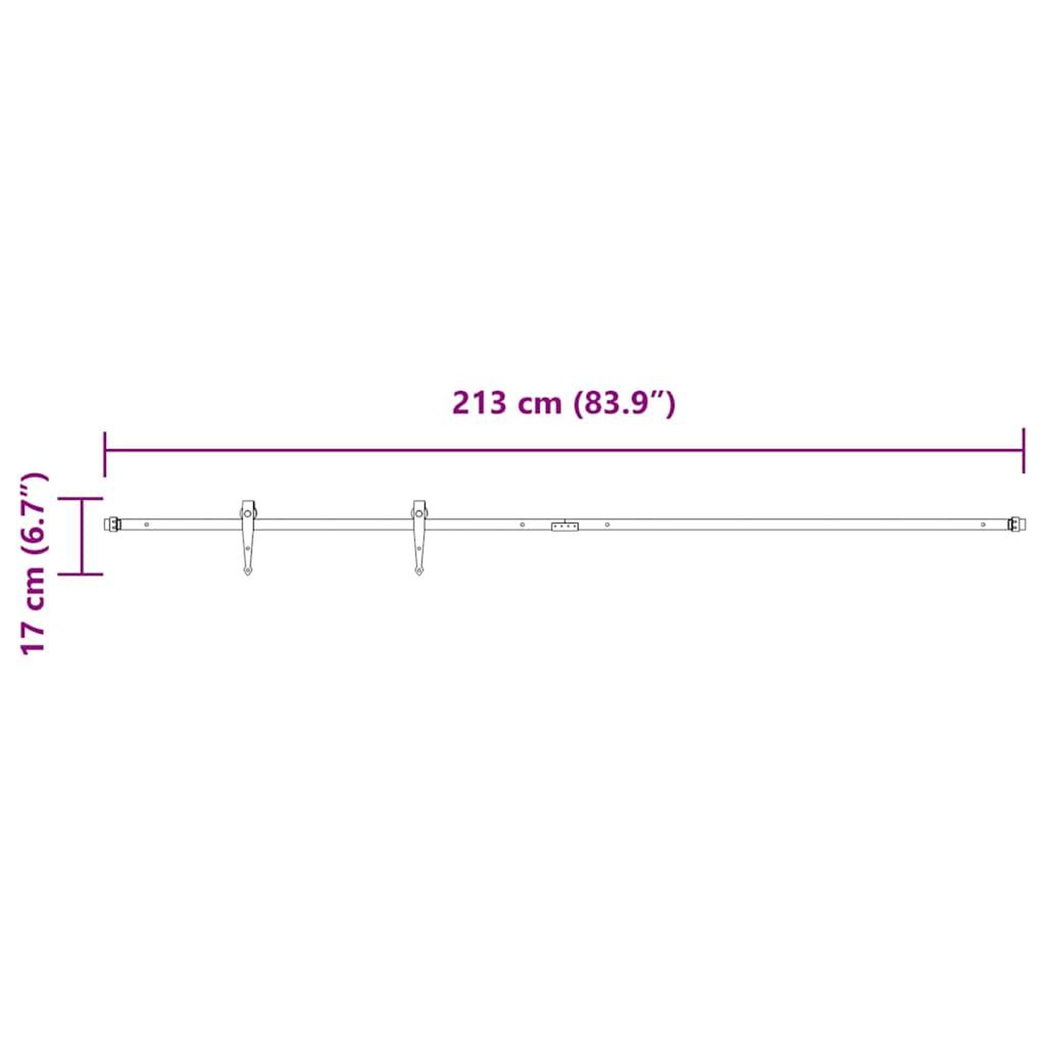 Voir la diapositive 6 : VIDAXL Kit de porte d'armoire coulissante 213 cm acier au carbone