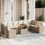 Voir la diapositive 1 : VIDAXL Salon de jardin 11 pcs avec coussins beige resine tressee