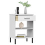 Voir la diapositive 3 : VIDAXL Armoire console avec pieds en metal Blanc Bois pin massif OSLO
