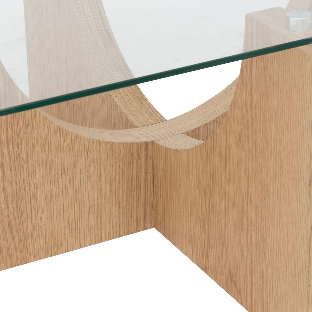 ATMOSPHERA Table basse carrée en bois et verre ETINI - Beige