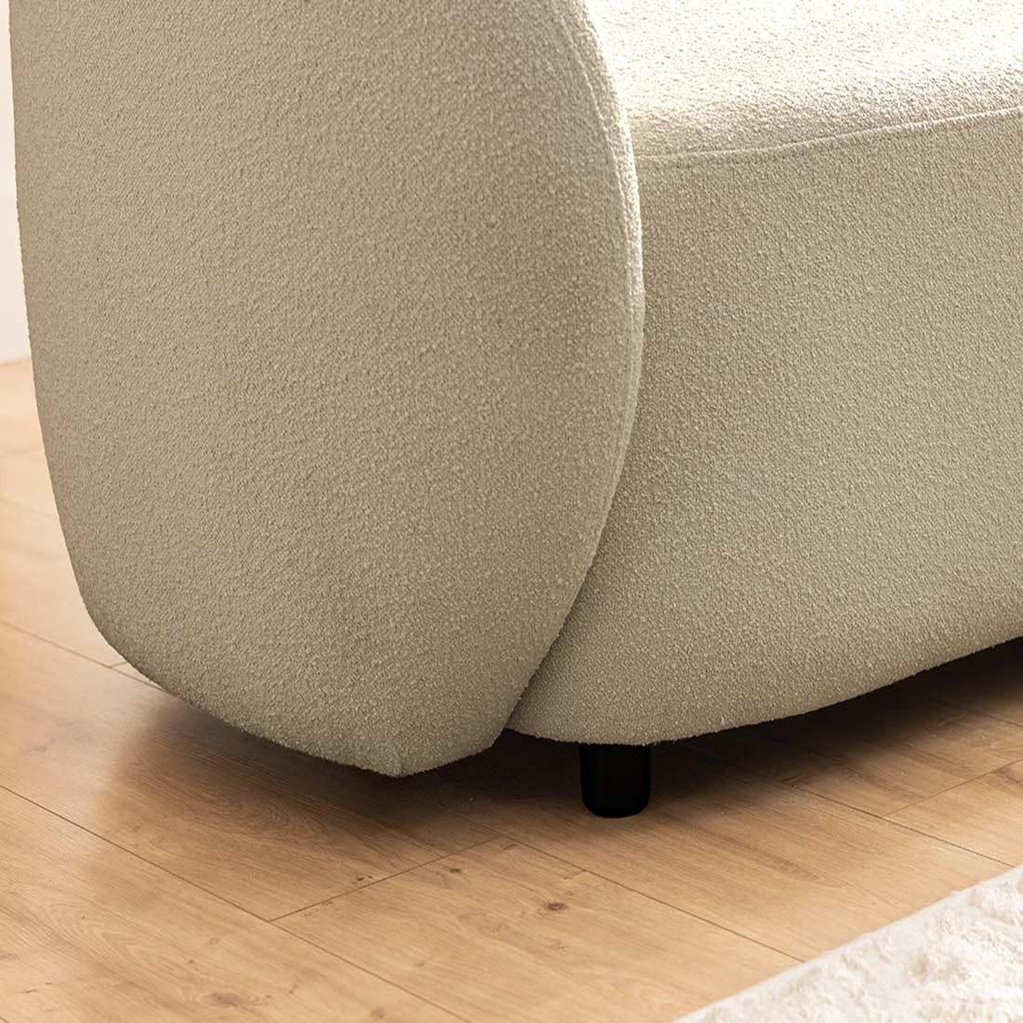 Voir la diapositive 6 : BEST MOBILIER Flore - canapé droit 3 places en tissu bouclette