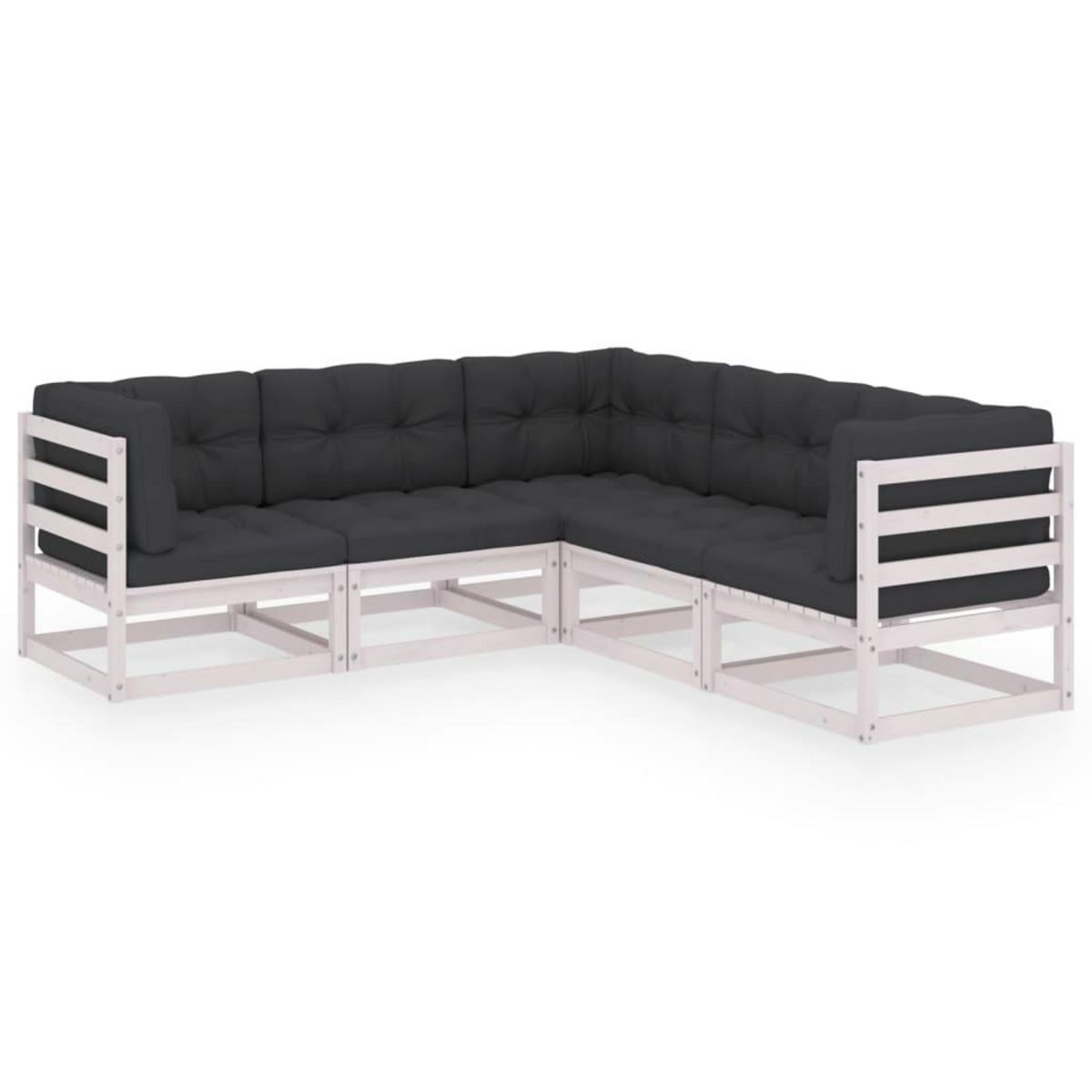 VIDAXL Salon de jardin 5 pcs avec coussins Bois de pin massif