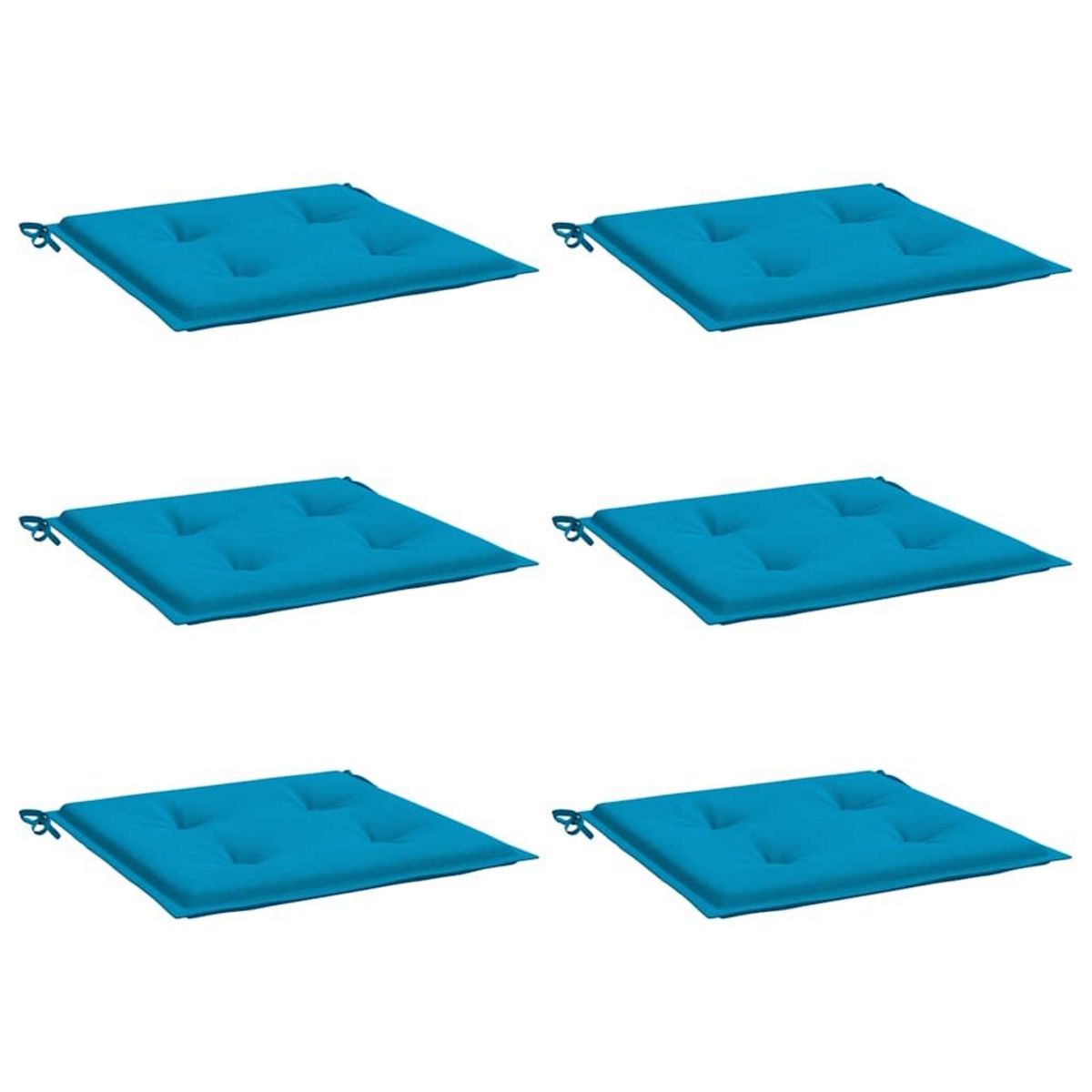 VIDAXL Coussins de chaise jardin lot de 6 bleu 40x40x3 cm tissu oxford