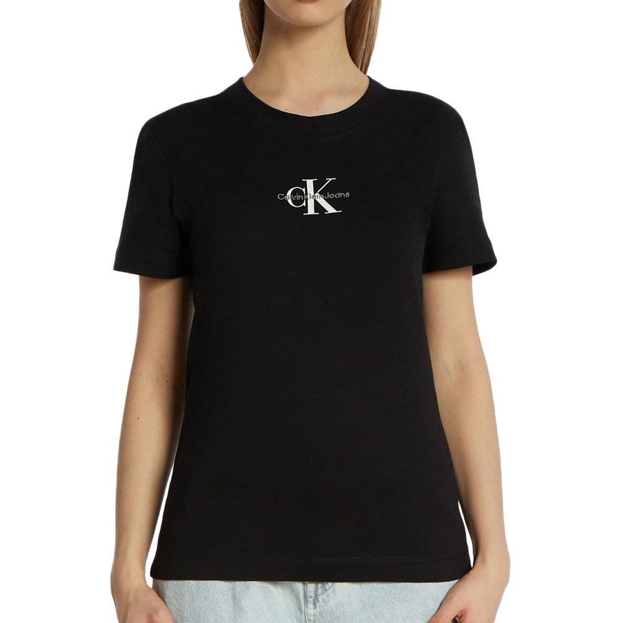 CALVIN KLEIN JEANS T shirt  Femme Calvin Klein Jeans Monologo Slim. Coloris disponibles : Noir