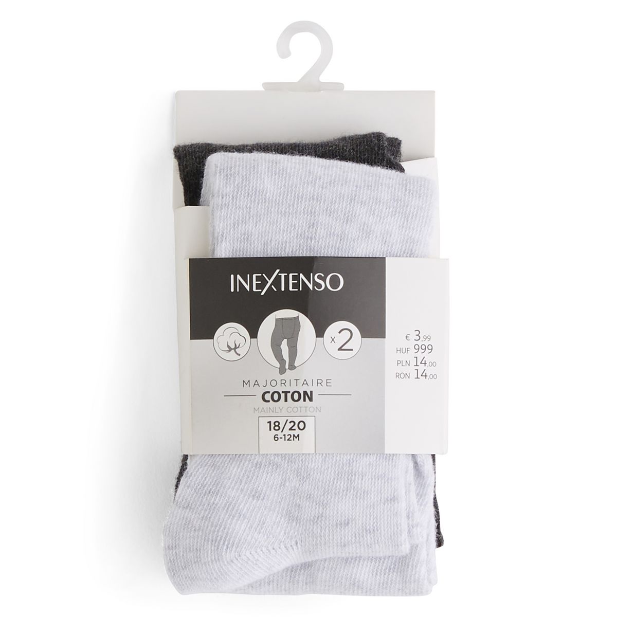 INEXTENSO Lot de 2 paires de collants bébé fille