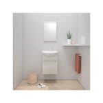 CENTRALE BRICO Meuble simple vasque l.42 x H.60 x P.25 cm, blanc, Aroa