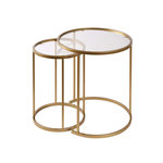 Habitat et Jardin Lot de 2 tables basses en métal  Aurum  - 60 x 60 x 43 cm - Or Transparent
