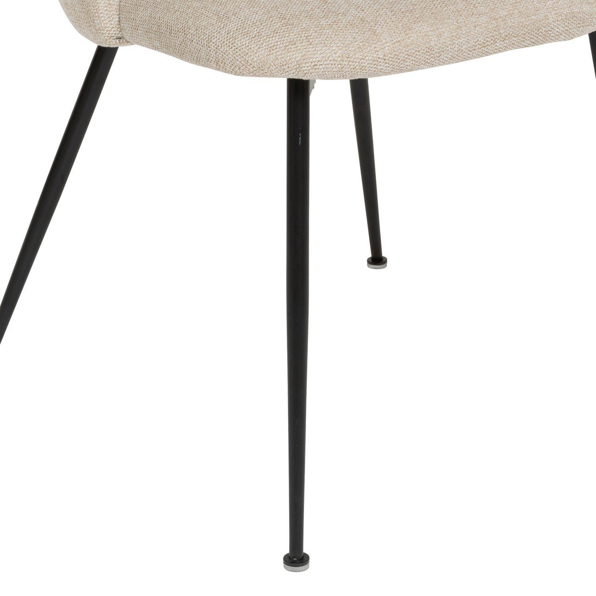 Voir la diapositive 5 : TOILINUX Lot de 4 chaises en tissu avec pieds métal raven - beige